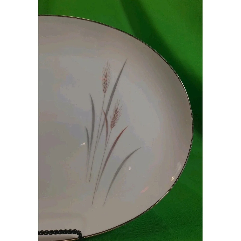 Platinum Wheat‎ Fine China Made In Japan Oval Serving Platter 14